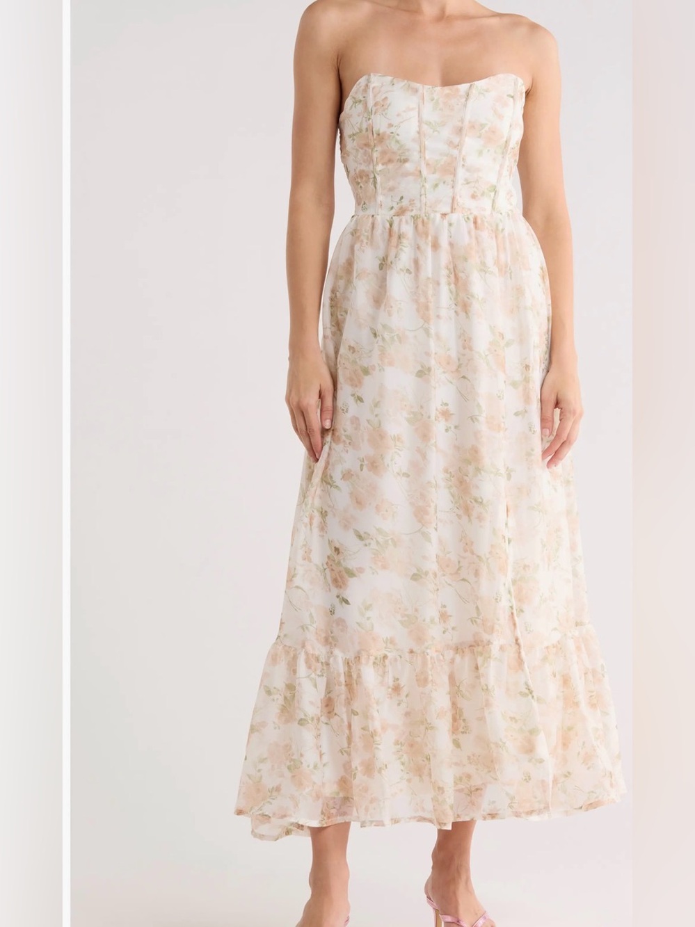 Blu Pepper Floral Strapless Dress